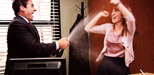 GIF champagne shower