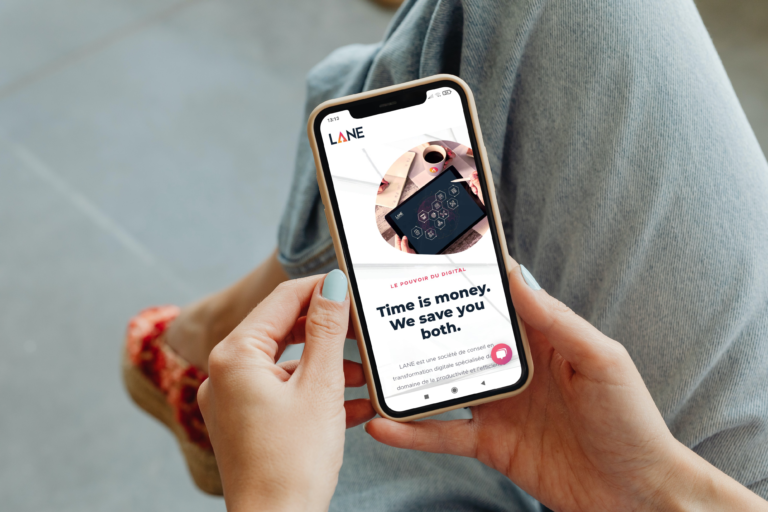 LANE Digital Consulting website on mobile device