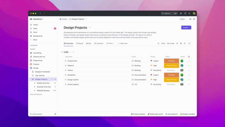 ClickUp Dashboard Demo