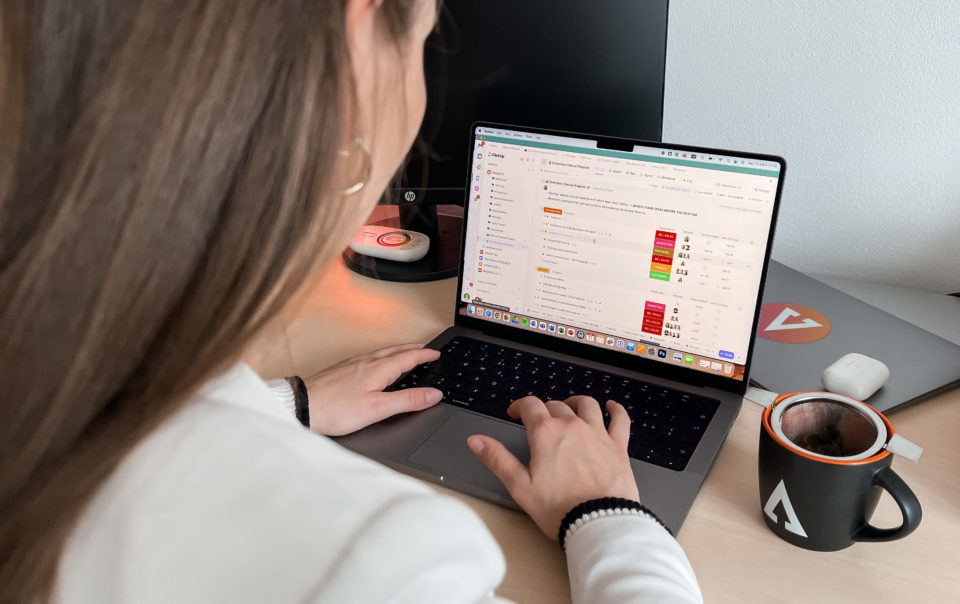 Team member working on ClickUp