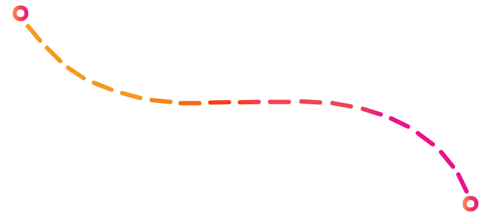 Ligne traitillée colorée