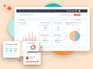 Tableau de bord du CRM Hubspot