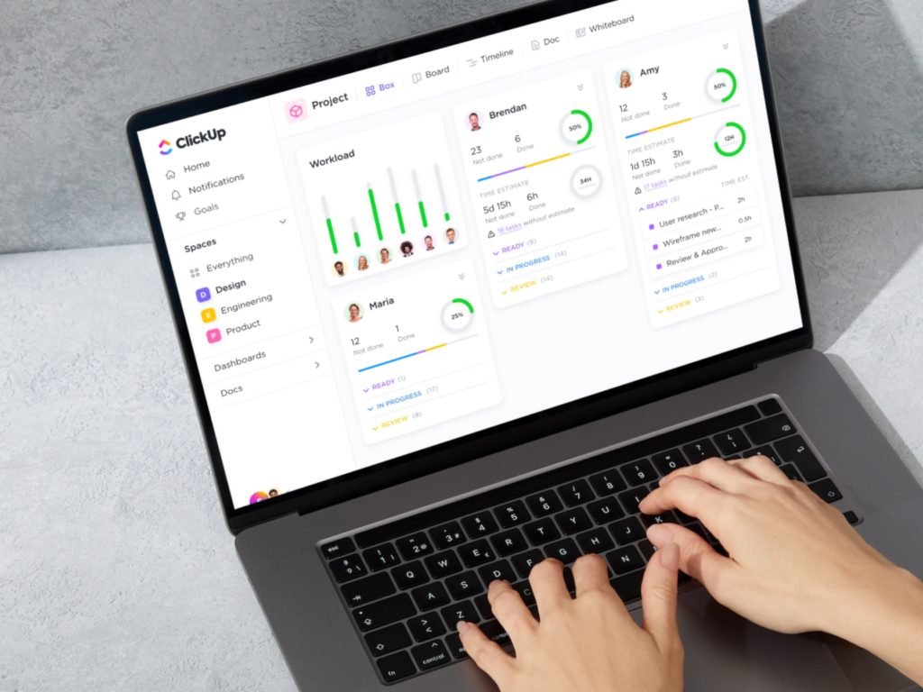Tableau de bord du gestionnaire de projet ClickUp
